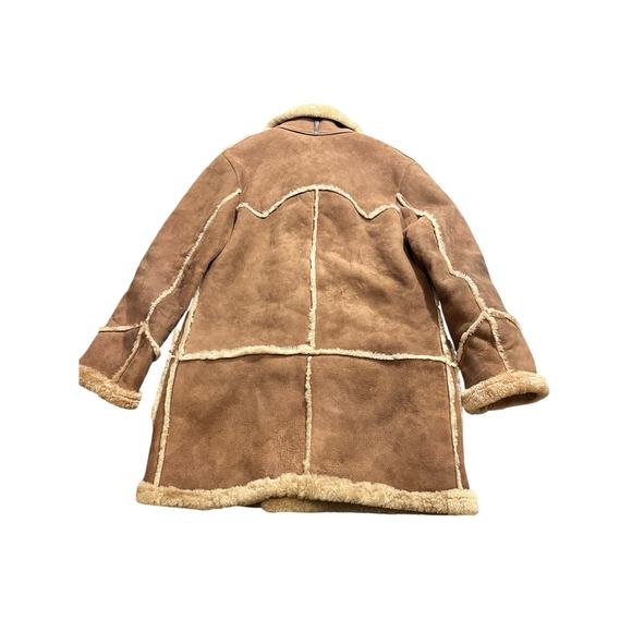 Vintage Sheepskin Sherpa Lined Double Breasted Suede Coat‎ Fits Womens L/XL - Picture 5 of 10